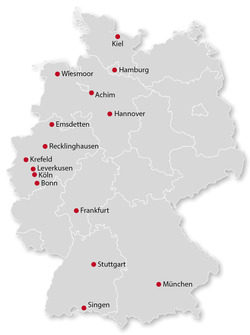 Alle Standorte der BS Gruppe von BleckmnnSchulze PartnerServices im Überblick