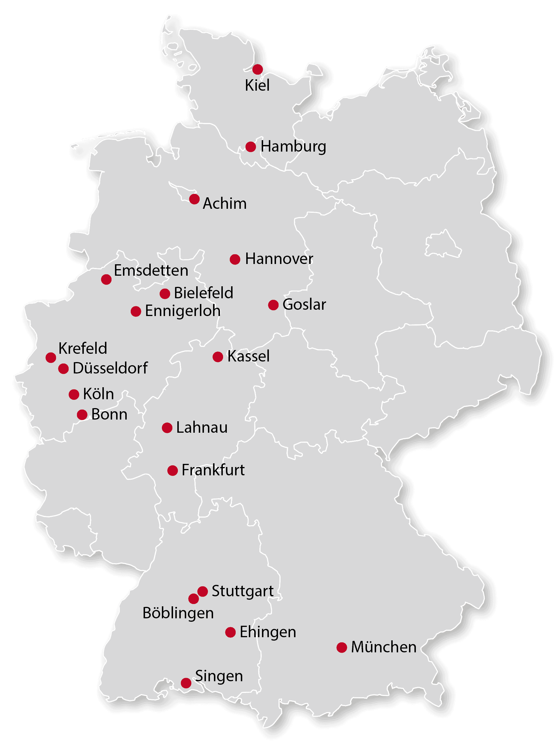 Alle Standorte der BS Gruppe von BleckmnnSchulze PartnerServices im Überblick