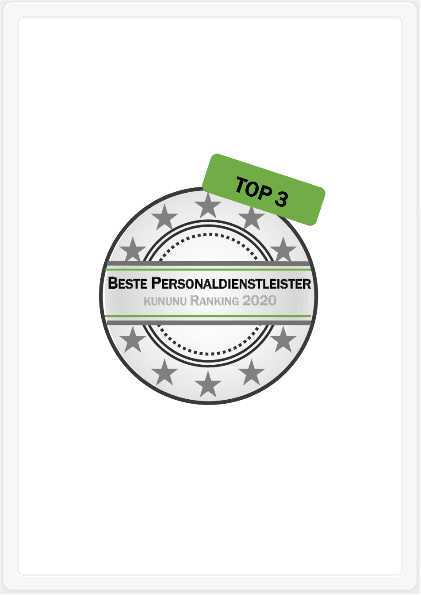 Bester Personaldienstleister: TOP 3 in Deutschland!