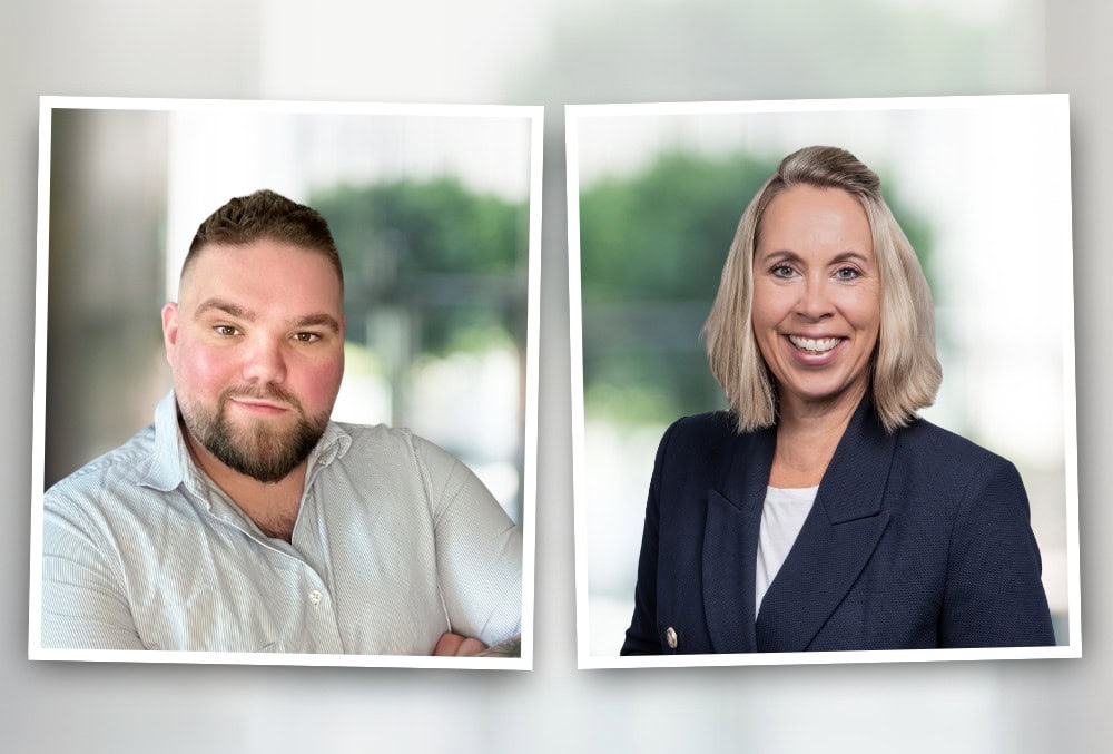 Portr&auml;tcollage mit Kevin Kucharski aus Bremen links und Dana G&uuml;thermann aus Achim rechts. Beide l&auml;cheln in die Kamera.